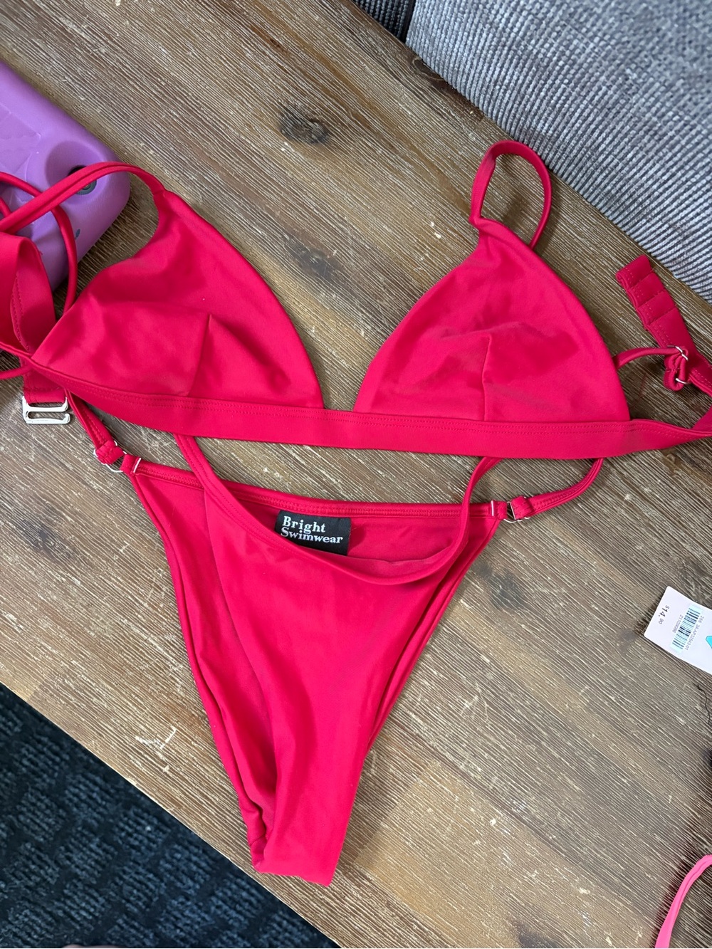 Bright Swimwear red Triangle Bikini Set